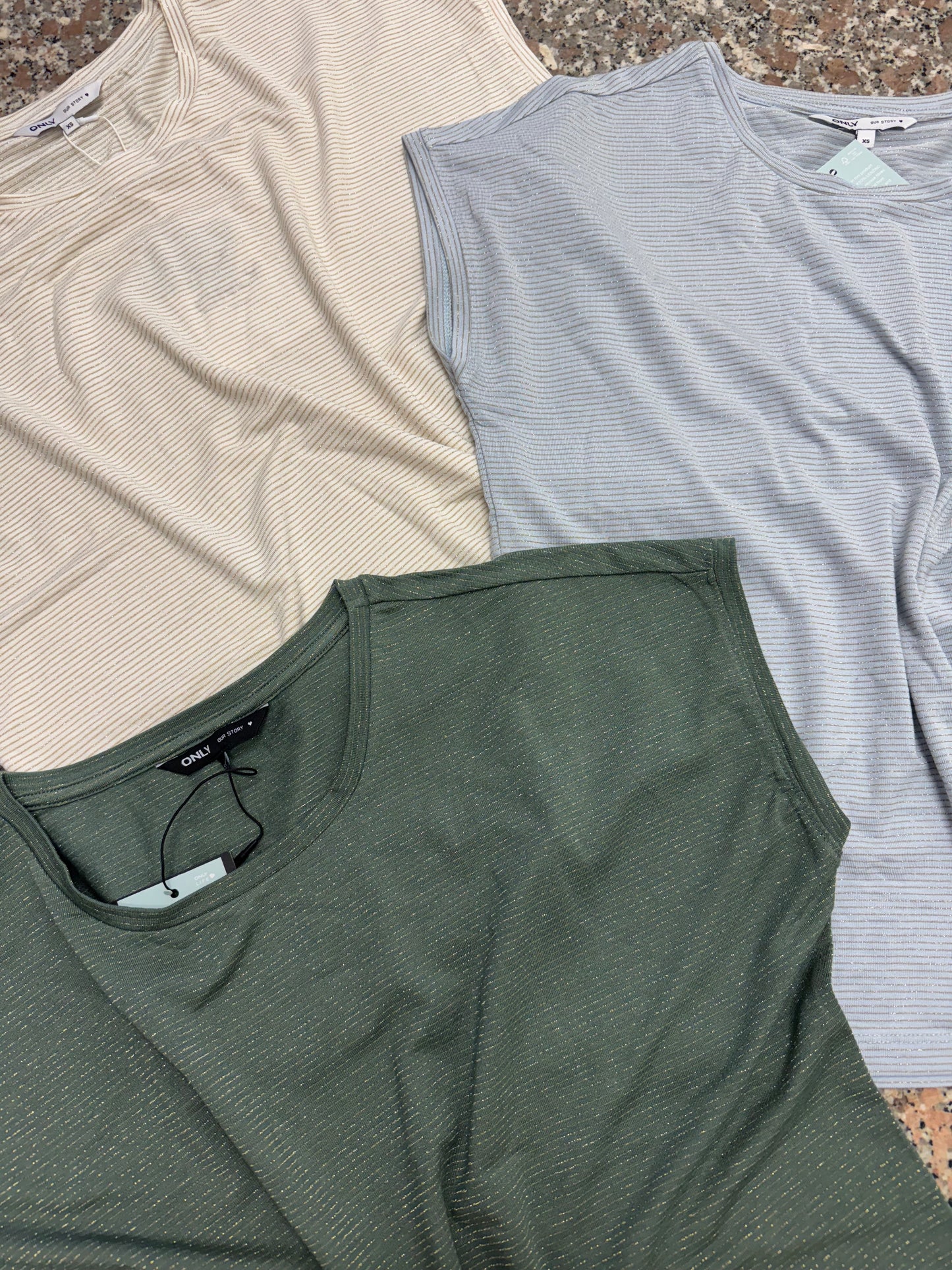 T-shirt righe lurex Only