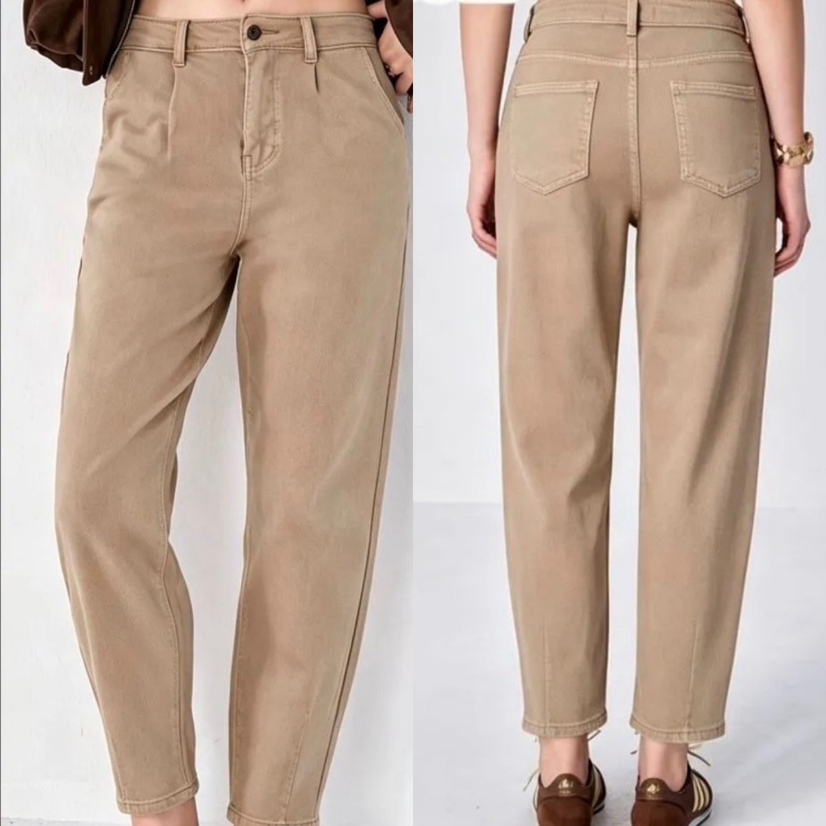 Jeans balloon beige