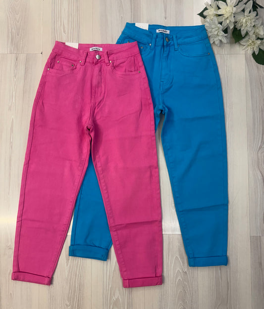 Jeans colorati Mom fit