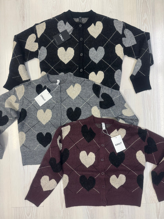 Cardigan cuori Only