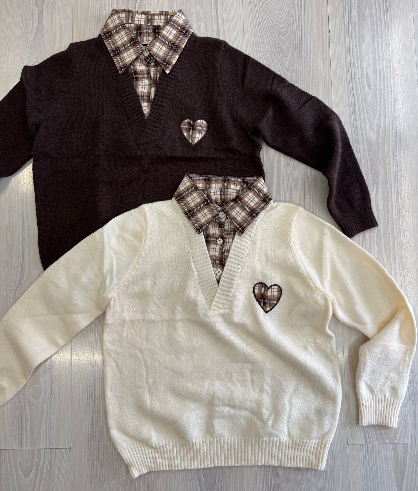 Maglioncino cuore quadri