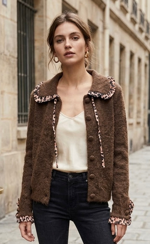 Cardigan maculato