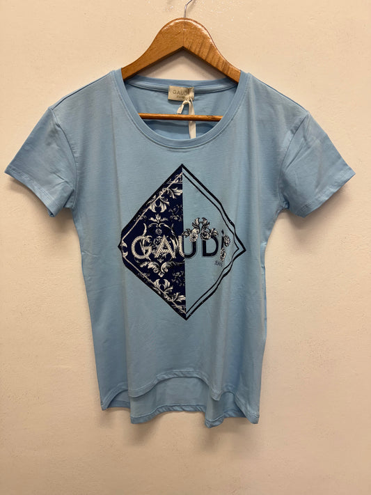 T-shirt azzurra Gaudì