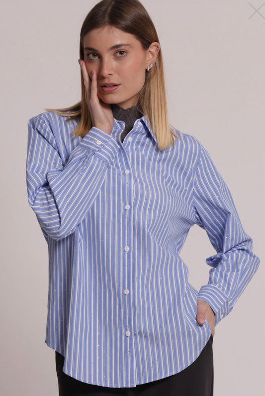 Camicia righe strass Mimì Muà